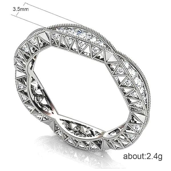 Boutique NEW Women's Gold‎ Plated Silver Eternity Simulated Diamond Band Ring Sz 10 - Image 4