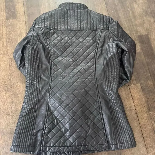 New Celsius Vegan Leather Black Biker Jacket - Image 5