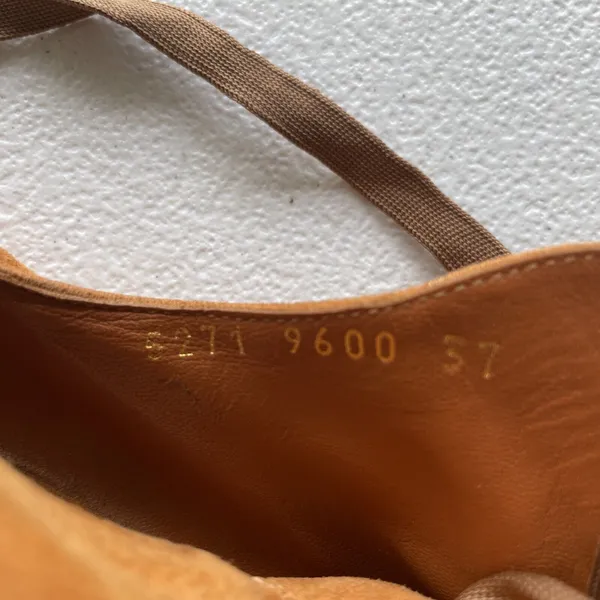 Gianvito Rossi Suede Cork Open Toe Lace Up Platform Shoes Orange/Beige Womens 37 - Image 7