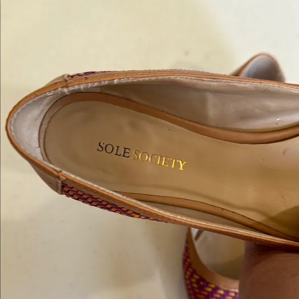 Sole Society Women's Purple and Tan Flats - Image 4