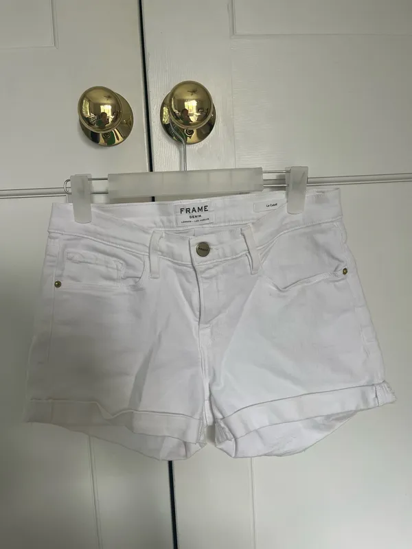 White Frame Denim Jean Shorts Le Cut-Off 26 - Image 4