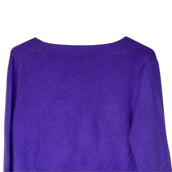 J.Crew Womens Italian Cashmere V-Neck Sweater Purple Relaxed Fit M 29660 - Image 9
