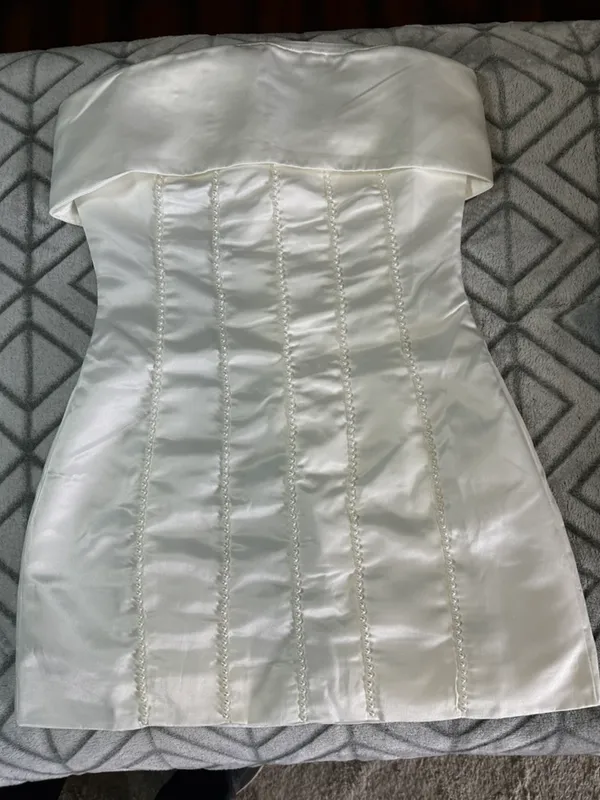 White Pearl Tube Dress - Image 4
