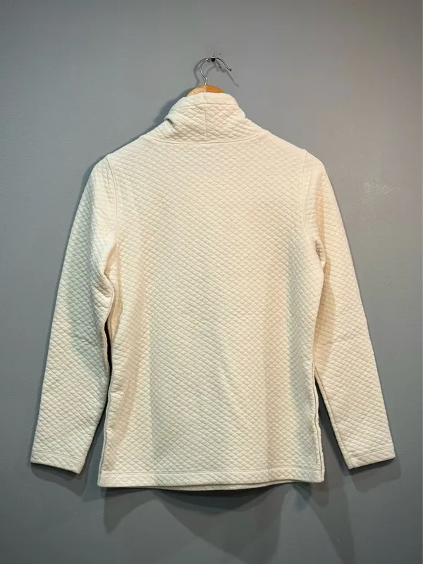 Cream L.L. Bean Textured Cowl Neck Sweater Size XS EUC - Image 4