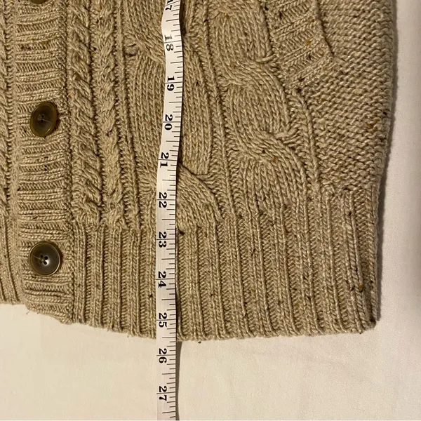 Uniqlo Women 6 Sleeveless Cardigan Vest Cable Knit Button Up‎ Grandpa Chunky - Image 9
