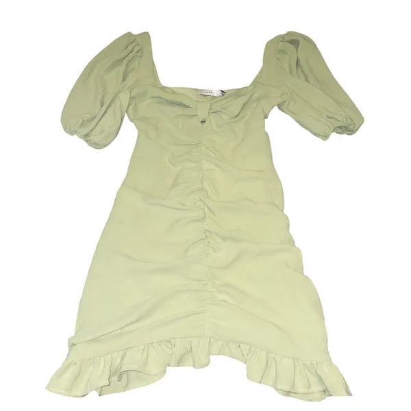 Lush Clothing Mini Dress Womens Small Pistachio Green Ruched Puff Sleeve Cottagecore - Image 2