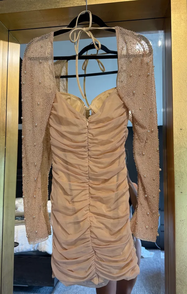 Oh Polly Dress Ruched long sleeve mini - Image 7