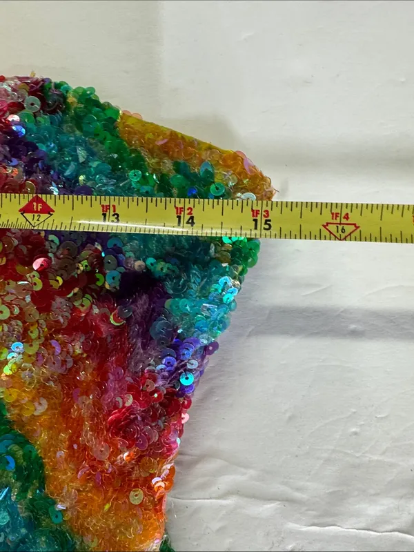 Gigi Multicolor rainbow full Sequin Mini Dress strapless 0 colorful pride event - Image 10