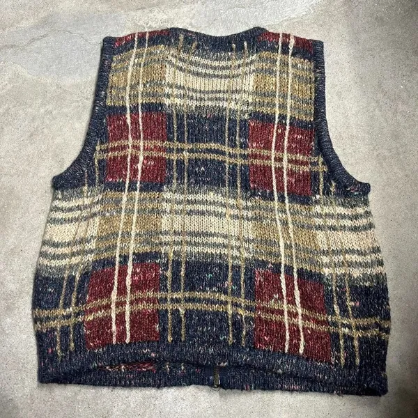 Vintage St John’s Bay Plaid Wool Blend Full Zip Sweater Vest Size Small - Image 3