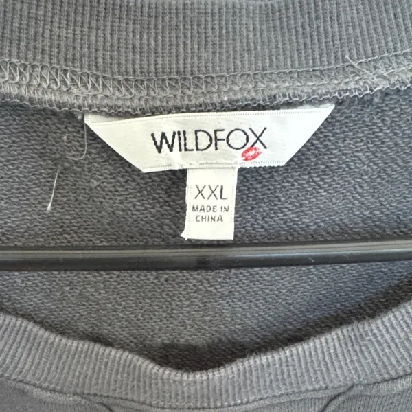 Wildfox Gray Sweatshirt with Pink Text - Image 3