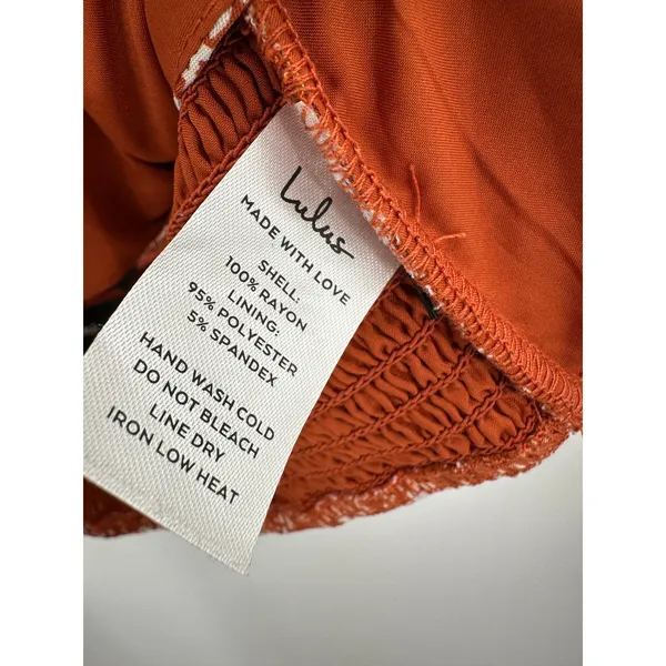 Lulus Crop‎ Top Women Large NWT Summer Romance Rust Brown Microfloral Tank Top - Image 8