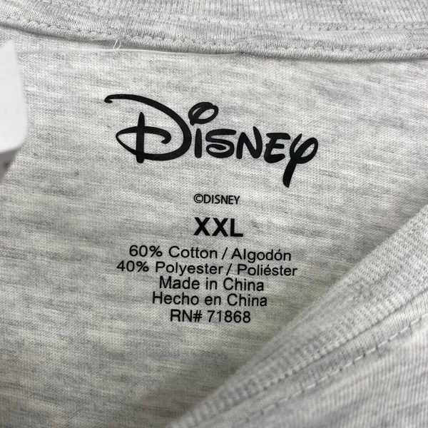 Disney Mickey Mouse T Shirt Short Sleeve Crew Neck Gray Womens XXL - Image 3