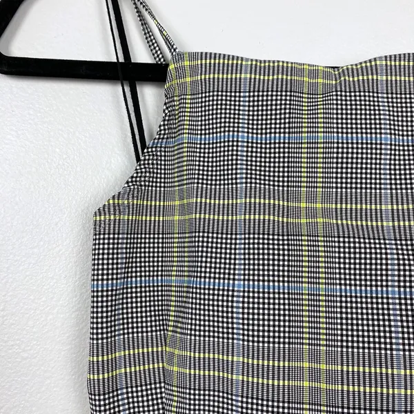 Garage‎ Regina Halter Plaid Cropped Fitted Stretch Retro Inspired Strappy Medium - Image 3