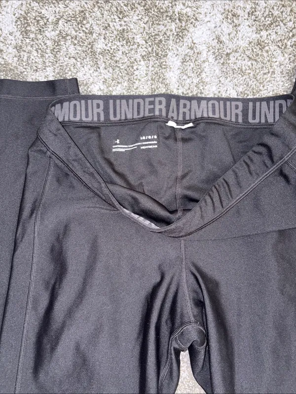 Under Armour Black Logo Waistband Workout Leggings - Image 2