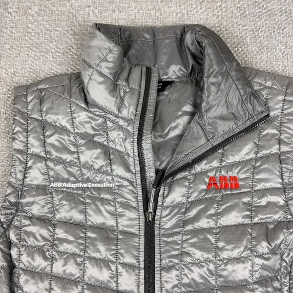 The North Face ThermoBall Puffer Vest Womens Medium Gray Quilted Zip Insulated - Image 3