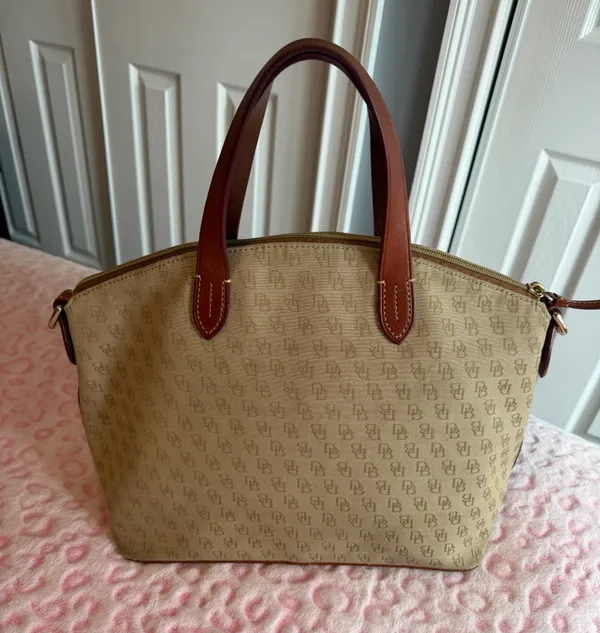 Dooney & Bourke Greta Satchel Beige Bag handbags Women's - Image 2