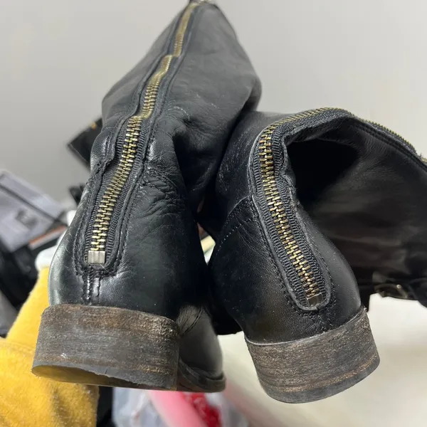 FRYE Pippa Black Back Zip Tall Leather Boots Sz 6.5 - Image 11