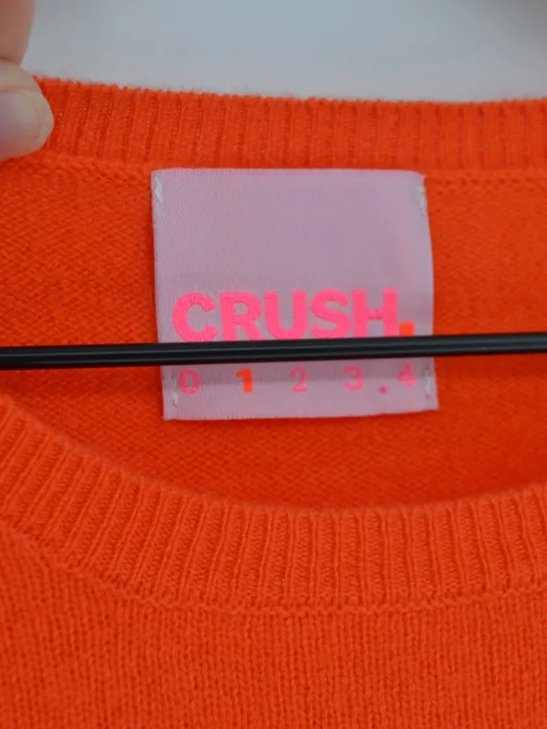 Crush Cashmere 100% Cashmere Crewneck Sweater Orange Sz 1 - Image 2