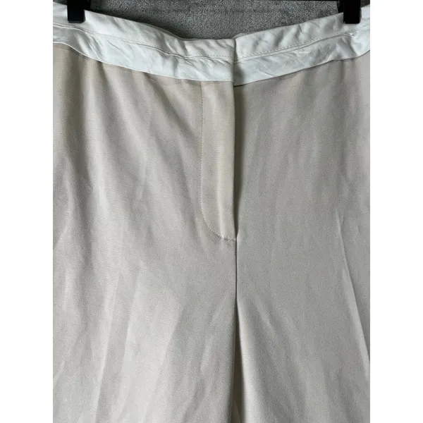 Reiss Ivory Wide Leg Trousers High Rise Tailored Dress Pants Size US 8 Office - Image 2
