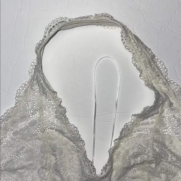 Aerie Lace Halter Bralette - Soft White large lined - Image 3