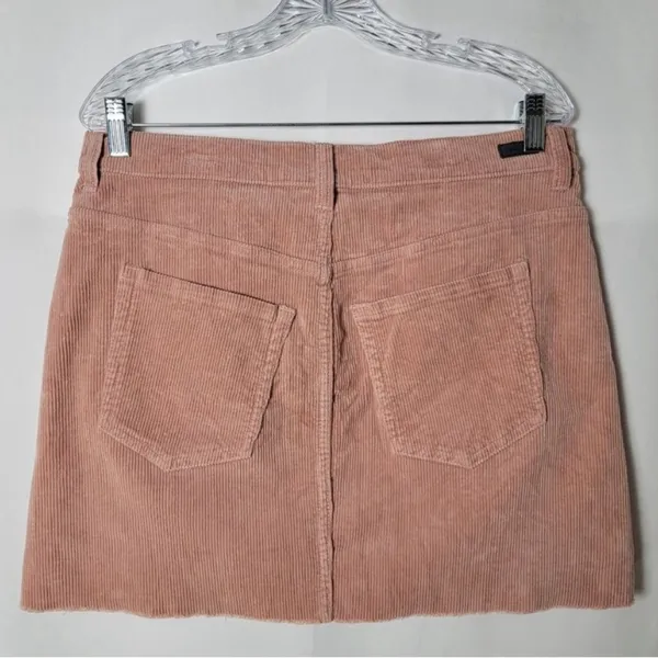 Sneak Peak Mauve Dusty Rose Pink Corduroy Mini Skirt Large - Image 3