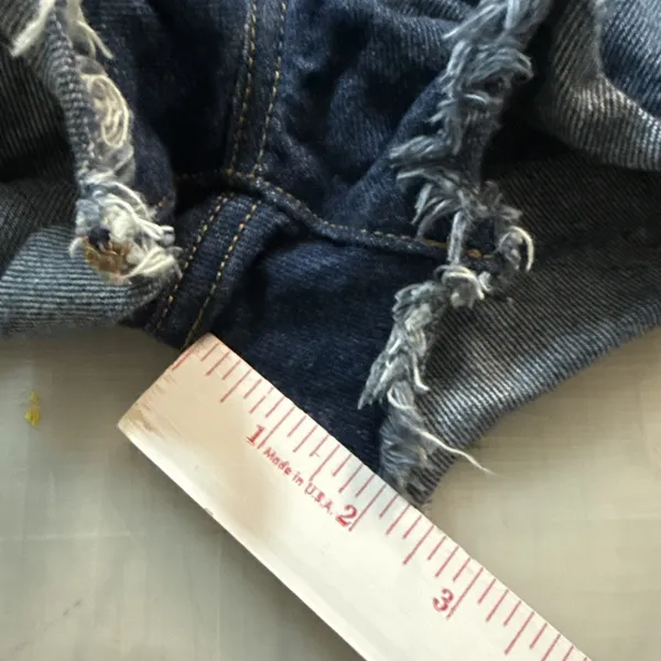 Levis 501 Premium Shorts Womens 28 Blue High Rise Distressed Cutoff Denim - Image 15