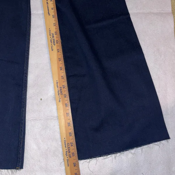 Maeve Anthropologie the Ettie High Rise Wide Leg Cropped Raw Hem Jeans Dark Wash - Image 6