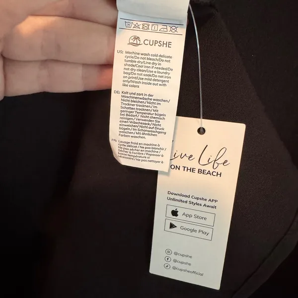 Cupshe Square Neck Maxi Dress‎ Medium Black Vacation Slip Clean Girl Resortwear - Image 7