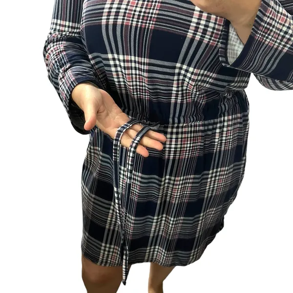 Bobbie Brooks Plus Size (1X) Roll Tab Sleeve Elastic Waist Tie Blouson Dress - Image 10