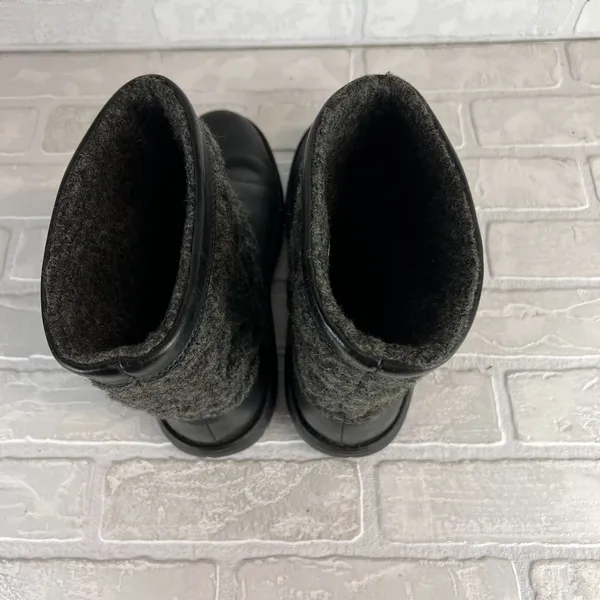 Chacos Waterproof Boots Womens 9.5 Black Gray Quilted Arbora Wool Leather Vibram - Image 7