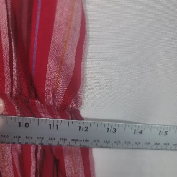 Universal Threads Red Pink Striped Halter Maxi Dress Smocked Waist Boho Small - Image 5