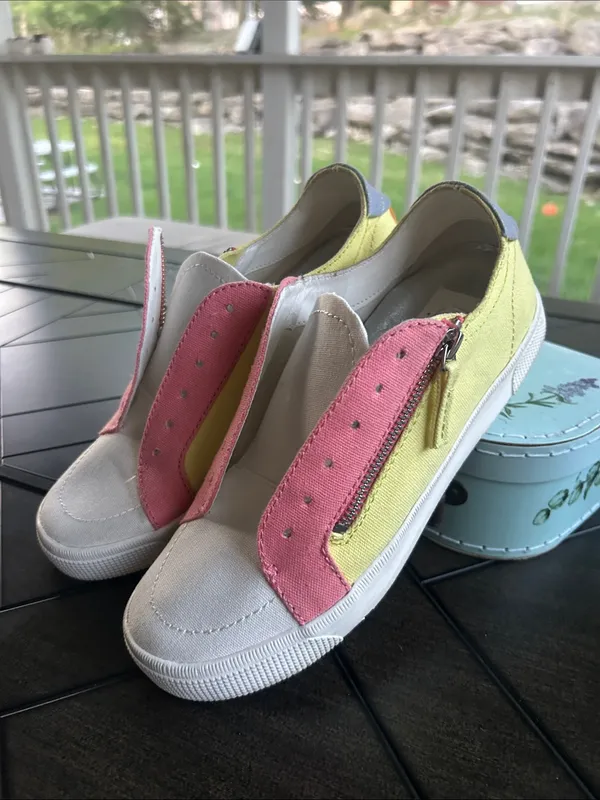 Dolce Vita Miya preppy colorful neon side zip sneakers ladies size 8.5 M US retr - Image 2