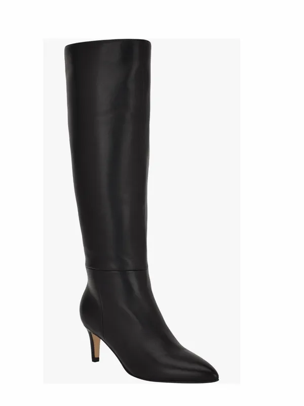 Calvin Klein Garry Leather Knee-High Pointed-Toe Boots in Black, Size 6, NEW - Image 9