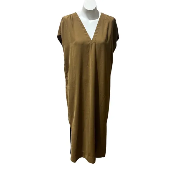 Prologue Women's Sleeveless Brown Maxi Dress Size L V-Neck Long - Image 8