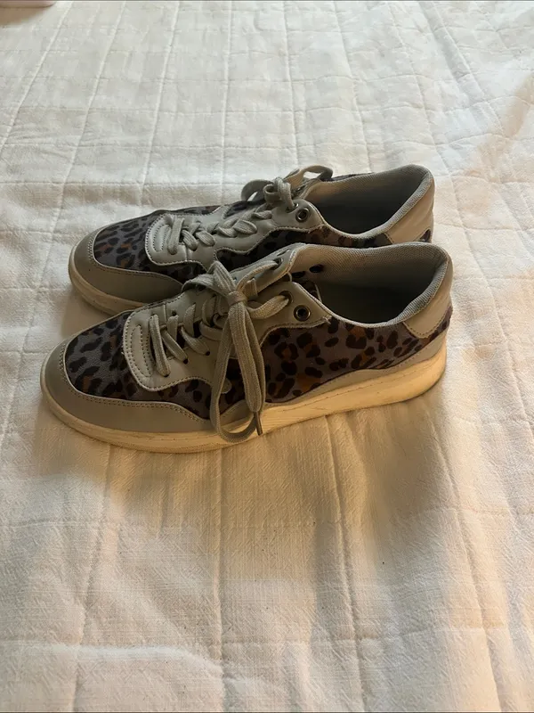 Coconuts by Matisse Leopard Print Brown and Tan Sneakers - Image 2