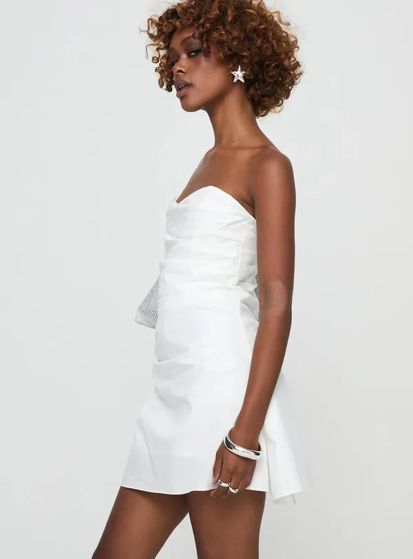 Princess Polly White Bradwell Mini Dress - Image 2