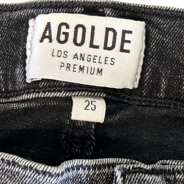 AGOLDE Sophie Skinny‎ Jeans Size 25 Silence Distressed Stretch Black Gray Jeans - Image 4