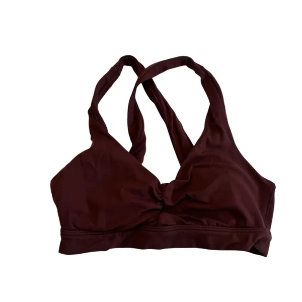OFFLINE By Aerie Ruched Sports Bra Size Small Rust Red Low Impact Activewear - Image 3