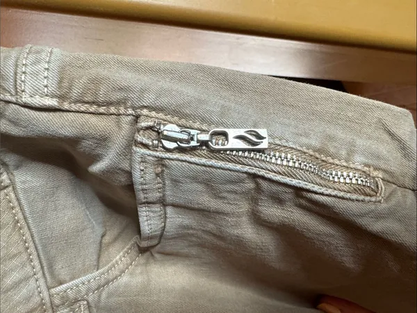 Blue Fire Co Chloe Skinny Ankle Jeans Beige Sand Storm Zip Hem Size 28 - Image 5