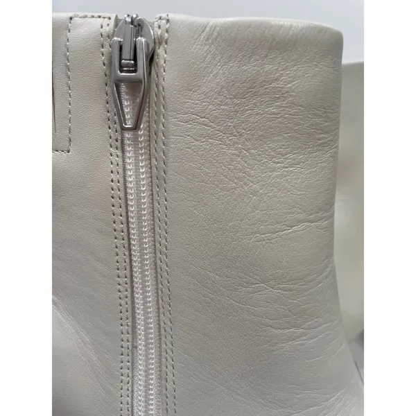 Dolce Vita Imogen H2O Ivory Leather Waterproof Square Toe‎ Block Heel Boots 6 - Image 5