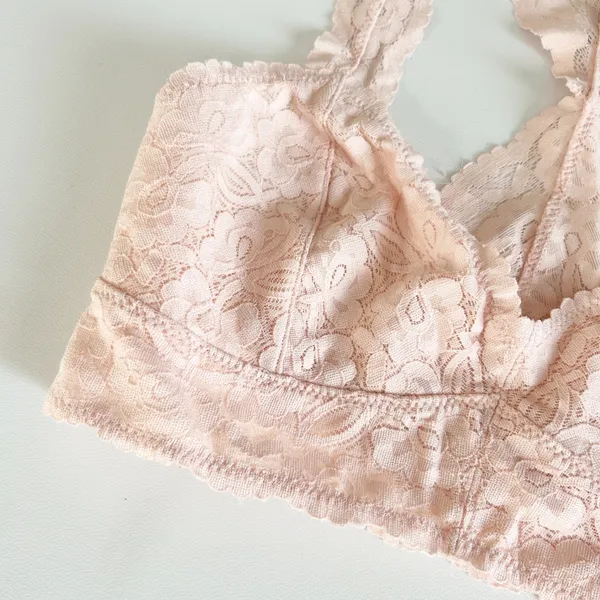 Free People FP Intimately Womens‎ Pink Lace Racerback Galloon Bralette Size S - Image 2