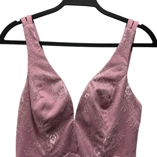 Lulus Womens Fueled By Love Mauve Purple Lace Skater Dress Size Medium - Image 4