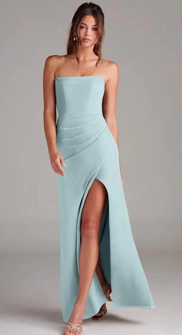 Azazie Leonis Bridesmaid Dress —Chiffon Mist - Image 3