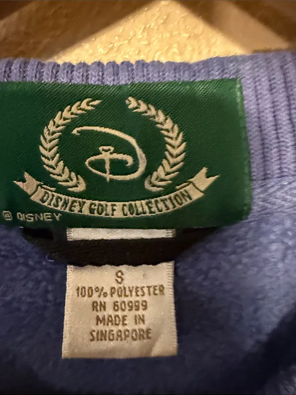 Disney Golf Collection Pullover Women's M Blue Fleece Logo Banded Hem Sweatshirt - Image 4