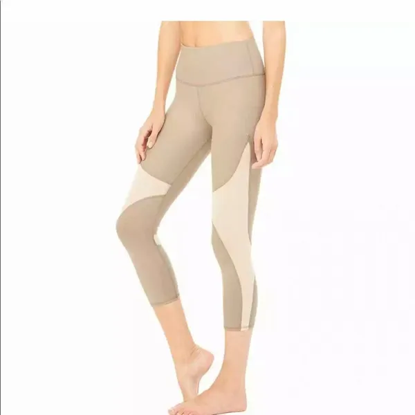 Alo yoga high waist Capri tan mesh legging - Image 6