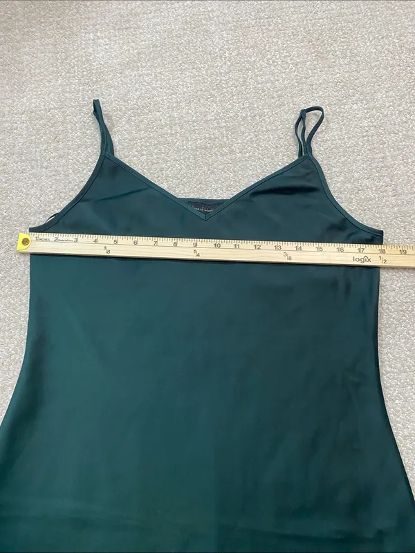House of Harlow 1960 Emerald Satin Slip Dress Size M - Image 9