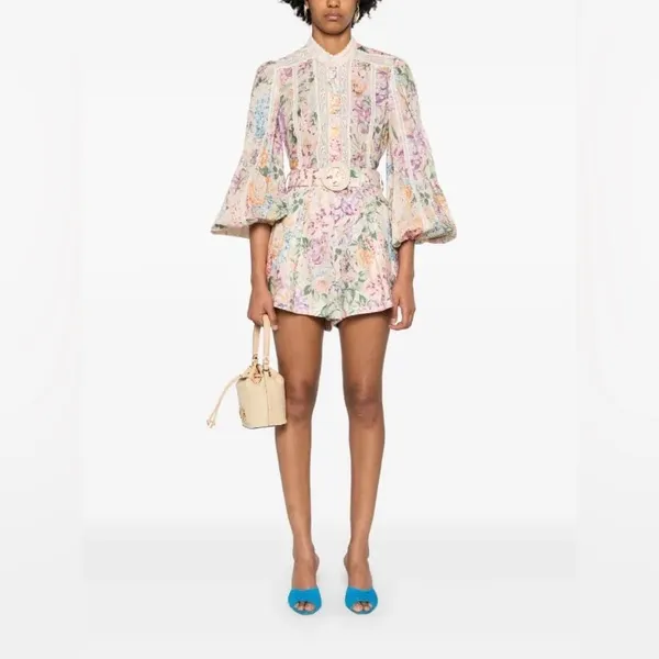 ZIMMERMANN Halliday Tuck belted linen shorts, Size 3 US 10, $649 - Image 8