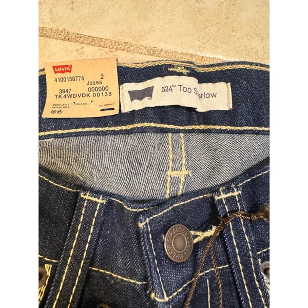 Levis 524 Too NWT Superlow Skinny Jeans Dark Wash Indigo Low Rise Denim Size 2 - Image 4