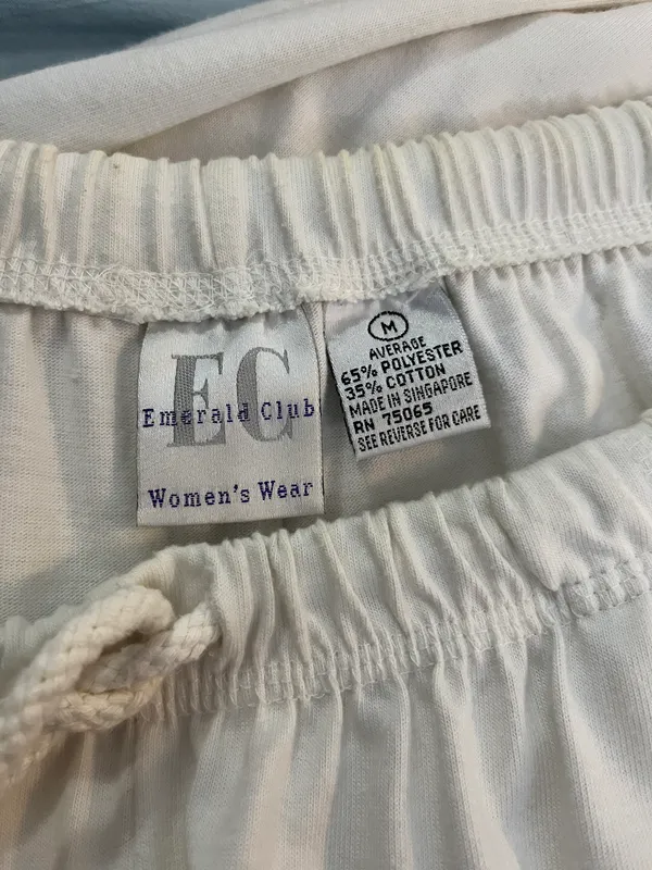 Emerald Club size medium white elastic waist pants - Image 4