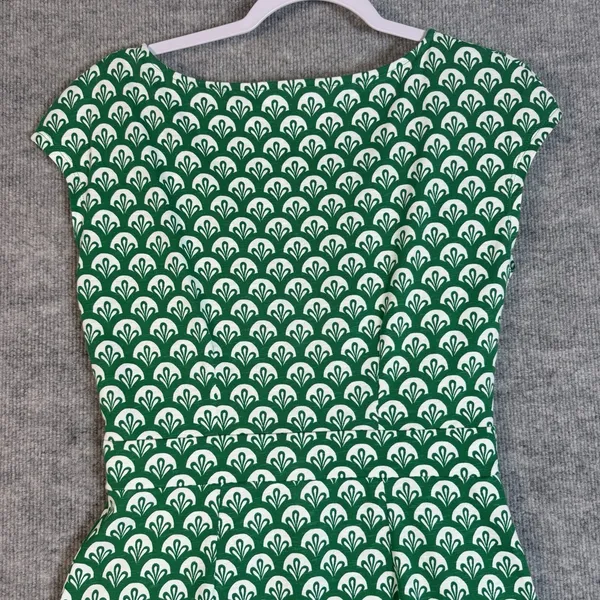 Boden Size-4R Womens Florrie Jersey Dress Cotton Green Short Sleeve - Image 8